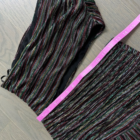 Rebecca Vallance Ronnie Gown One Shoulder Cutout Metallic Maxi Dress - US SIZE 4 - Picture 10 of 12